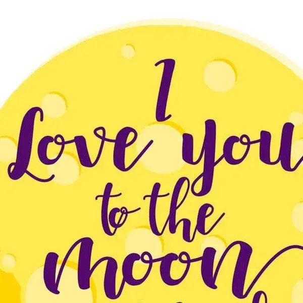 Algodón Egipcio Premium Toalla redonda “I love you to moon and back” 150 x 150 cm