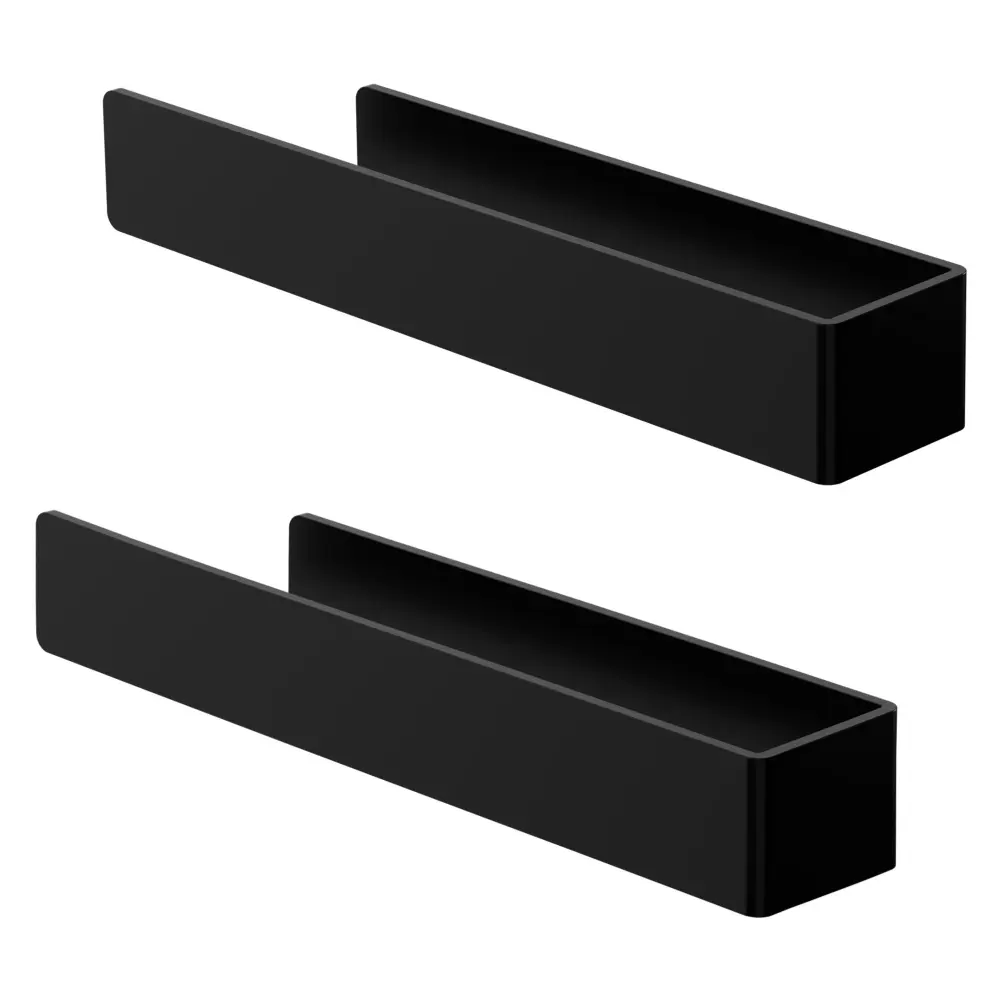 2x toalleros de pared sin taladrar 22cm alumino negro