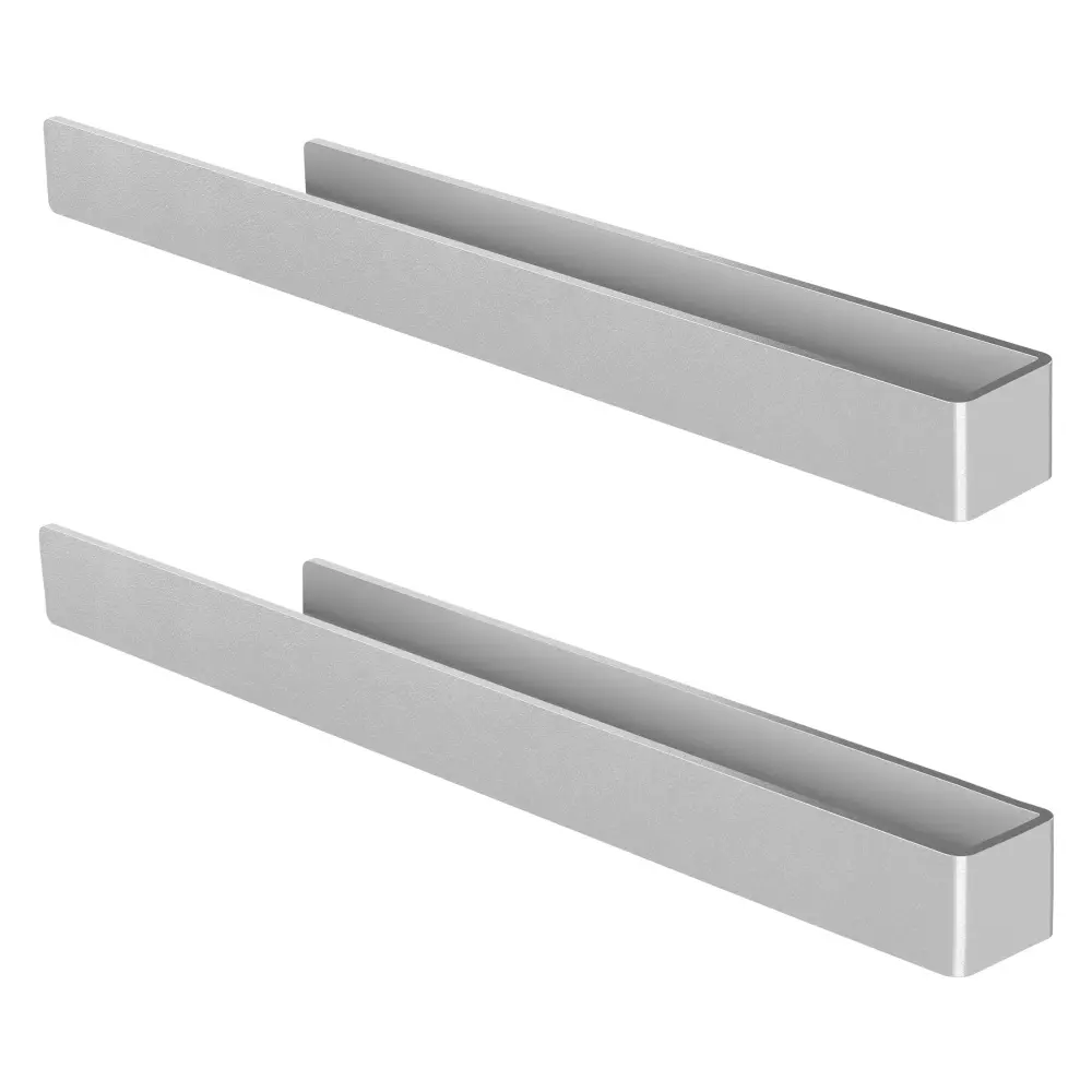 2x toalleros de pared sin taladrar 40cm alumino plata