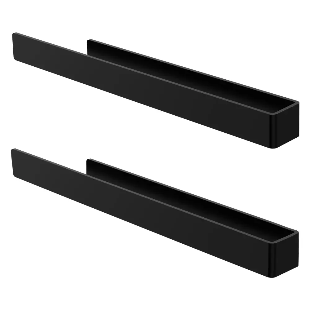 2x toalleros de pared sin taladrar 40cm alumino negro