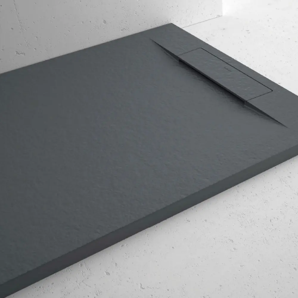 Piatto doccia resina modello Titano 70x100 cm antracite effetto pietra