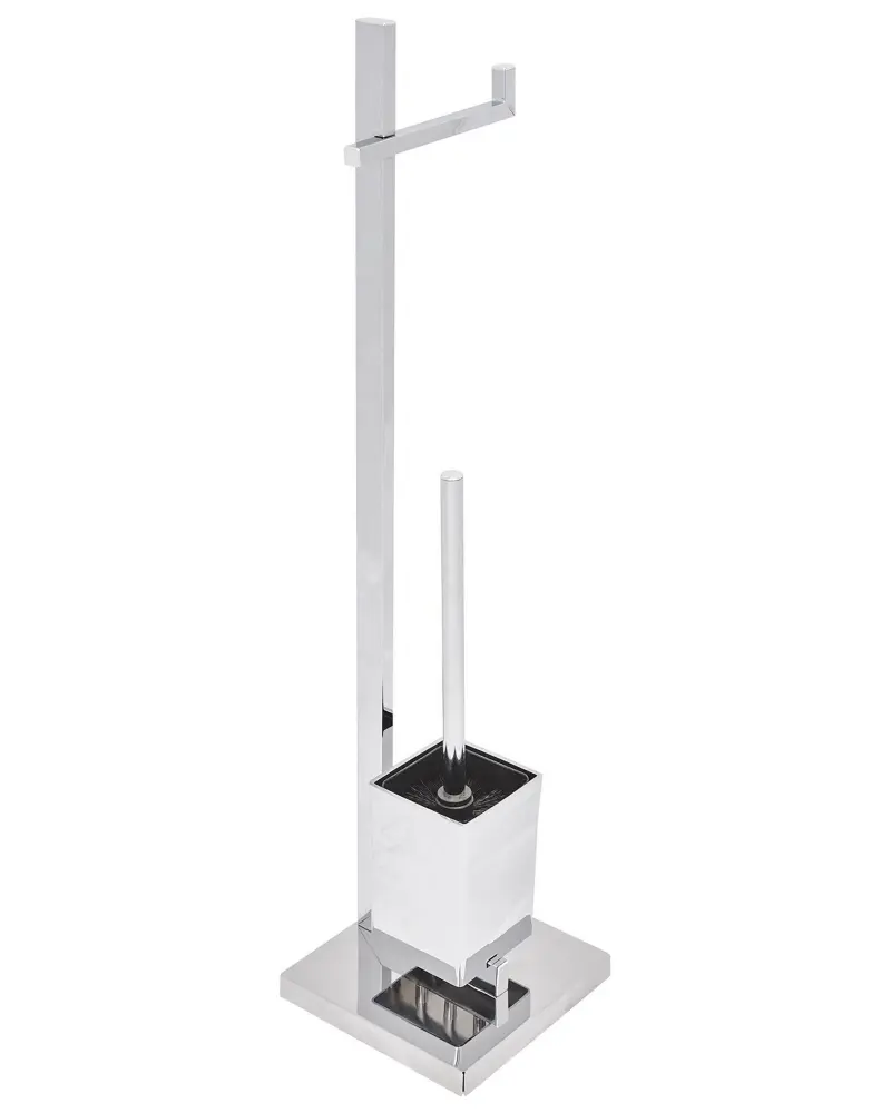 Freestanding Toilet Paper and Brush Holder Silver ULAPES