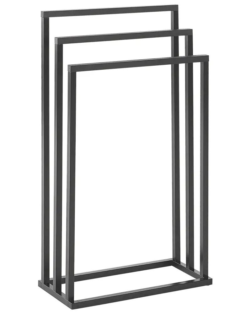 Towel Stand 45 x 84 cm Black and Dark Wood CHARRAS