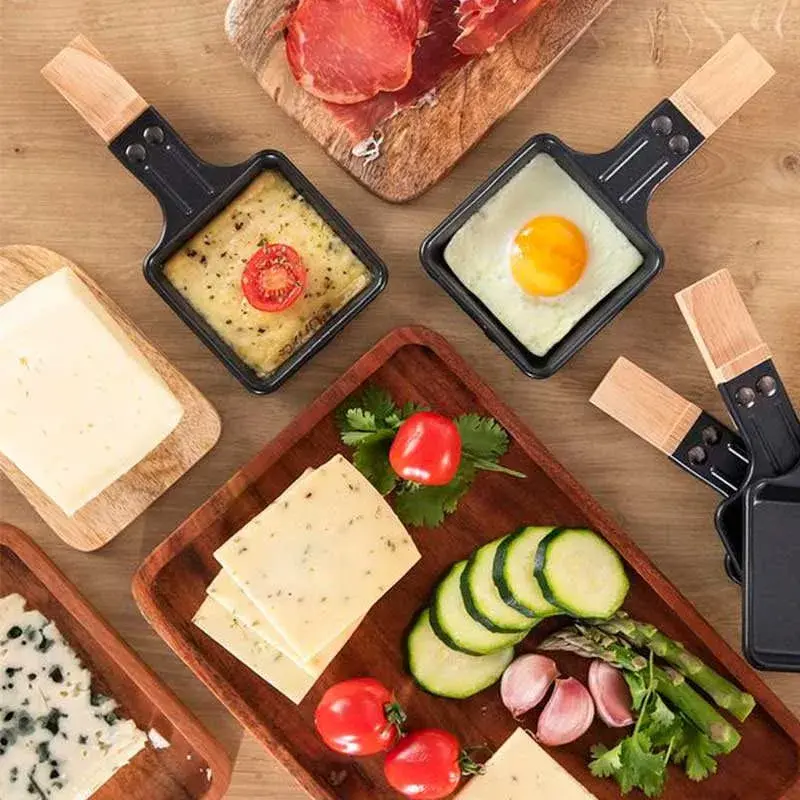 Raclette con parrilla Cecotec Cheese&Grill 8200 Wood Azabache 1200W 8 personas negro/madera