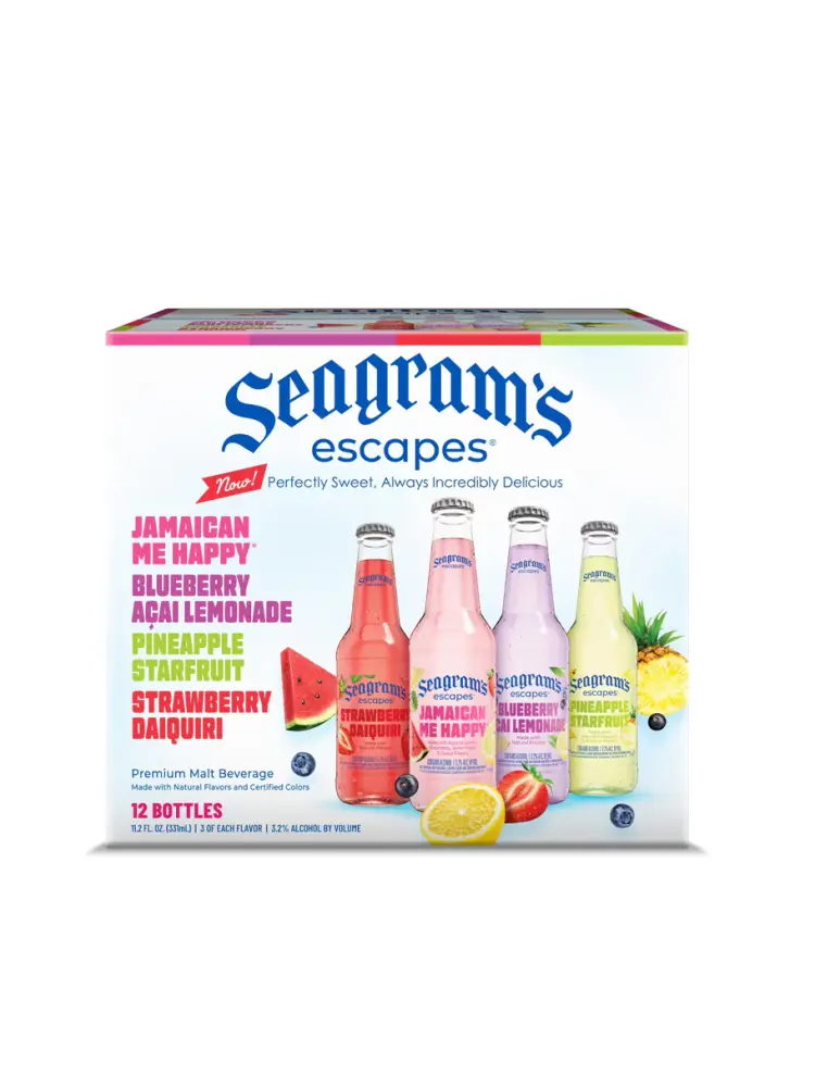 Seagram's Escapes Clásico, bebida de malta sabores variados 12 pack