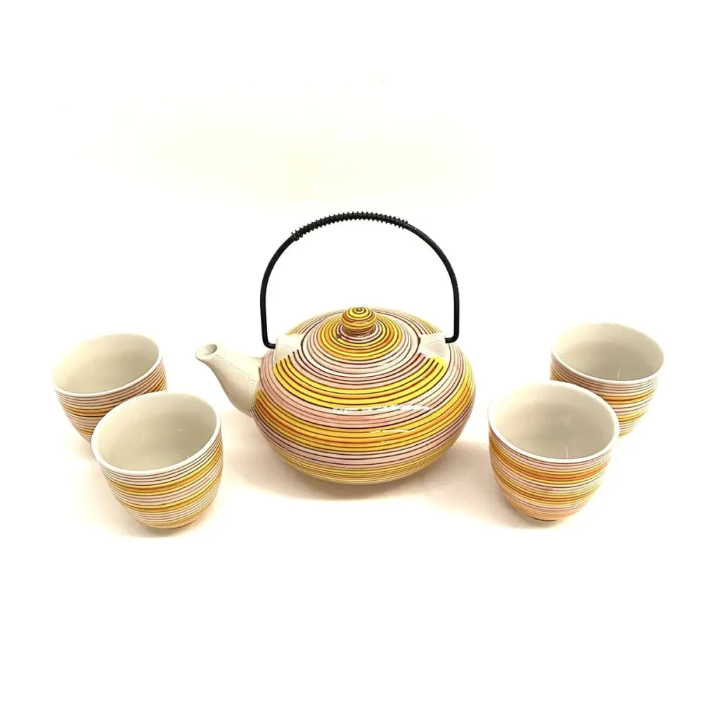 Juego de té de Cerámica - Tetera y 4 Mugs