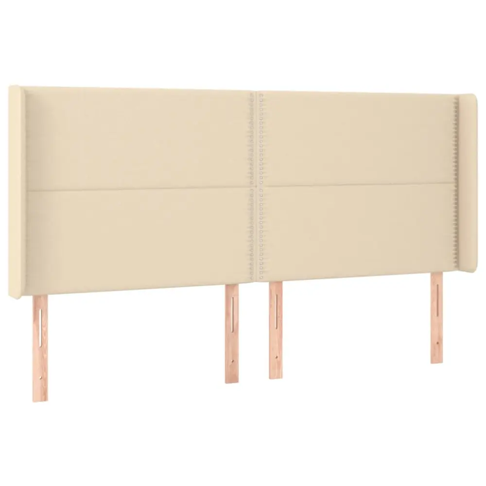 vidaXL cabecero con orejas de tela color crema 183x16x118/128 cm
