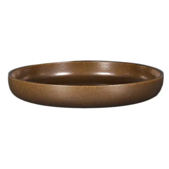 Plato Plano Con Borde Extenso 24 cm Cafe Mate Rust Ease