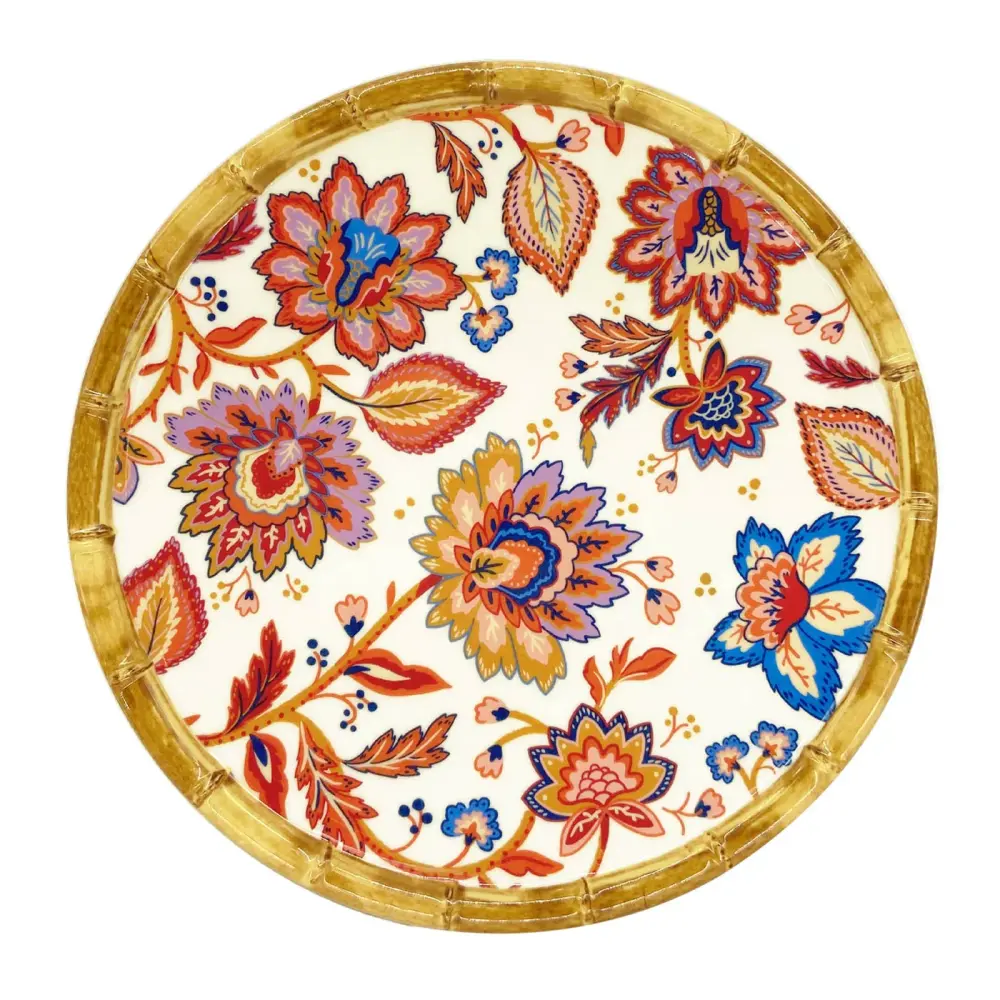 Plato postre de melamina diseño jardín