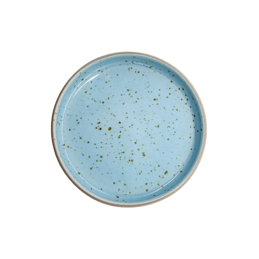 Plato Trinche Con Borde Apilable 13.1 cm Azul Definido Trevone Artisan