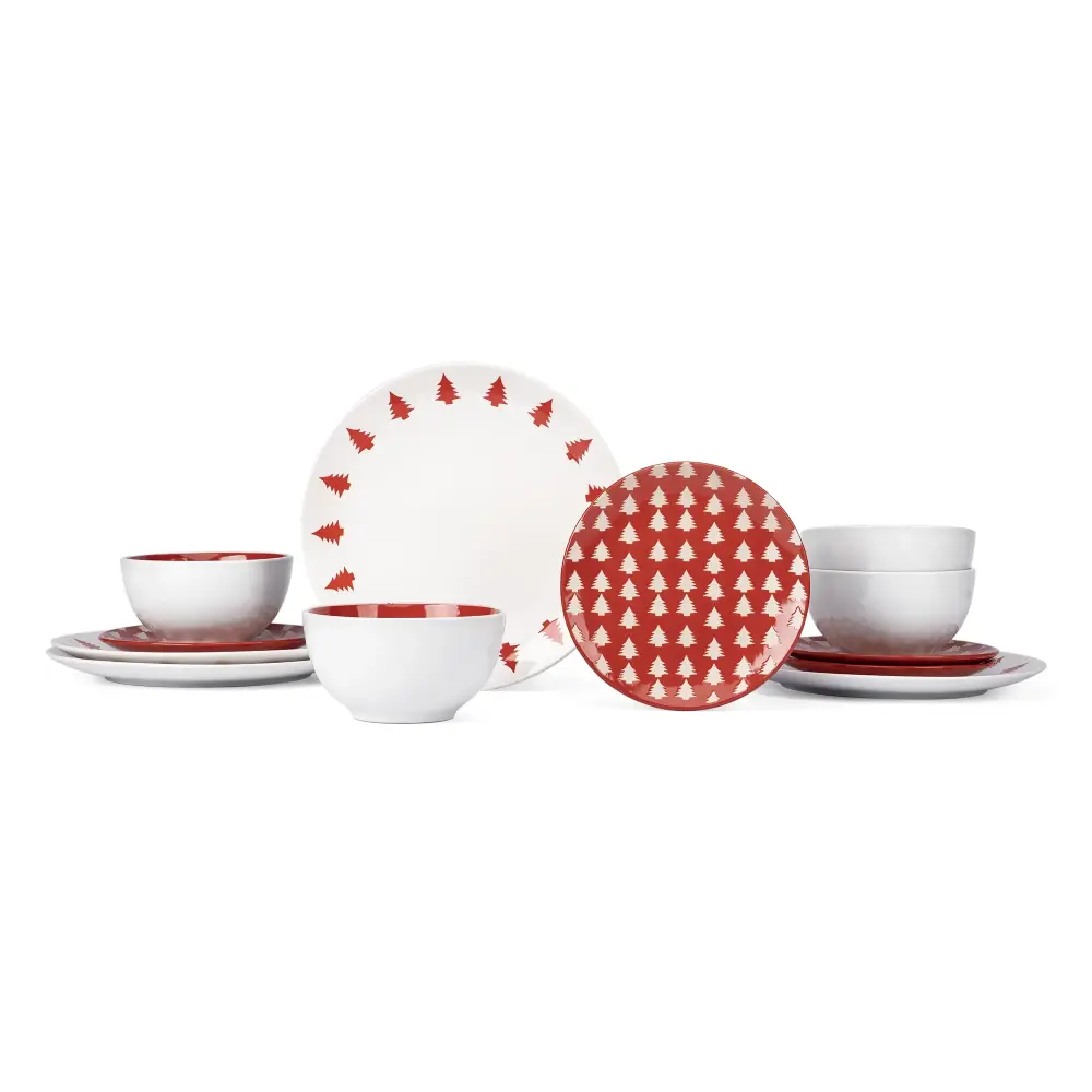 Tabla de Quesos Vajilla de porcelana y cerámica de 12 piezas - CHRISTMAS TREE