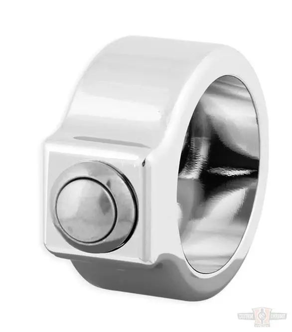 CCE, Switch Housing Kit, 1" Diameter Handle Bar, Single Button, Billet Aluminum, Cromo Harley-Davidson
