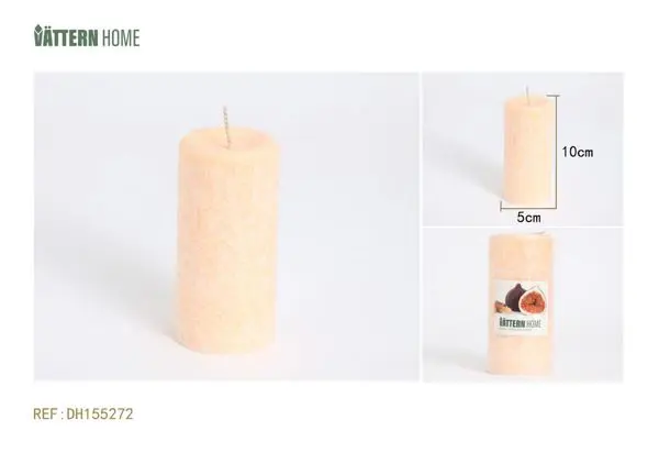Vela de pilar de parafina de 5 x 10 cm con sabor higo (color champán) que arde durante 24 horas