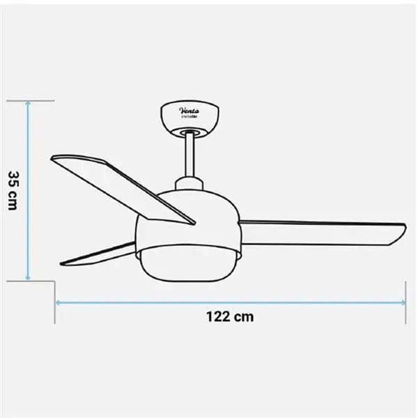 Ventilador de techo Vento Universal Azul luz LED Wifi 70W
