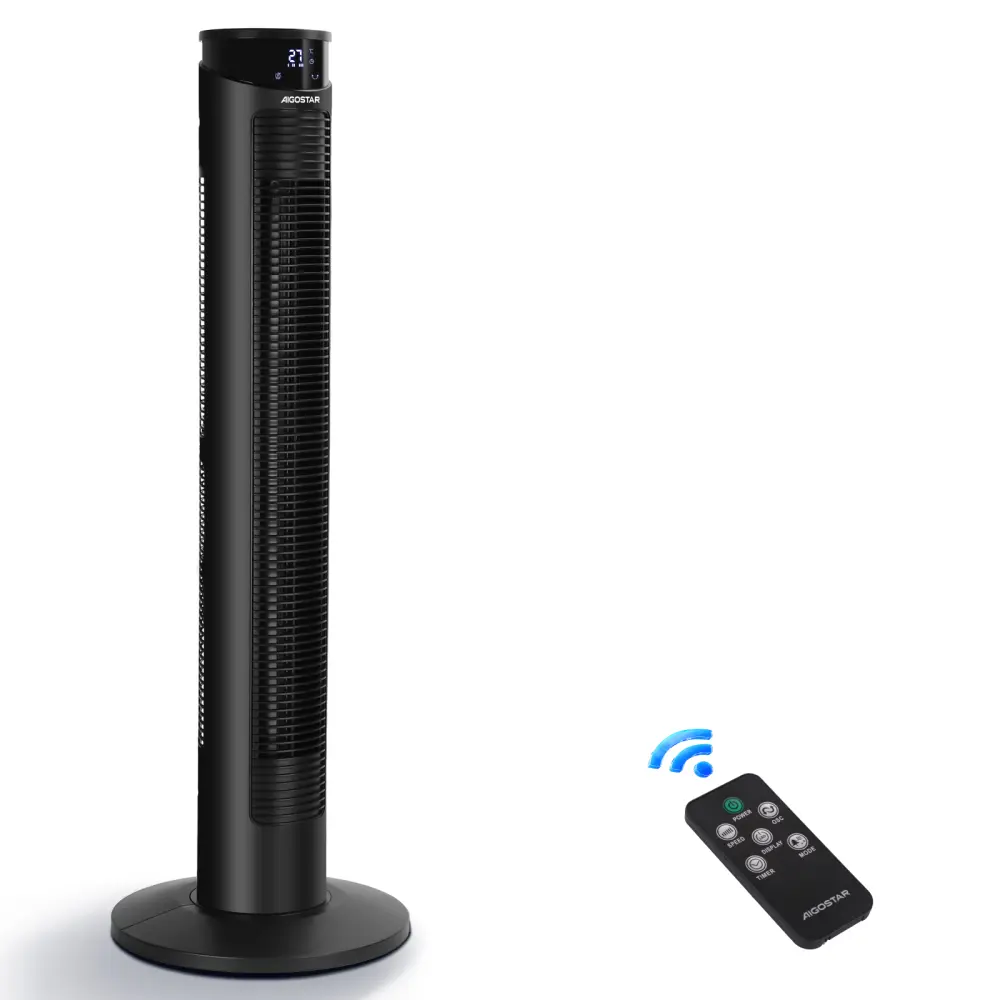 Ventilador de torre, 4 modos, pantalla LED, 3 velocidades, aigostar harbor Compatible con Control Remoto