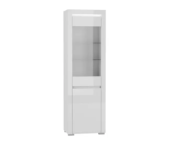 Diseño Premium Vitrina 2 puertas con LED Kasla Madera y Antracita