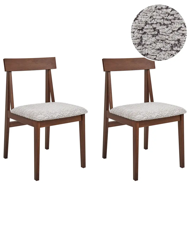 Set 2 Wooden Dining Chairs Dark and Grey ISLE