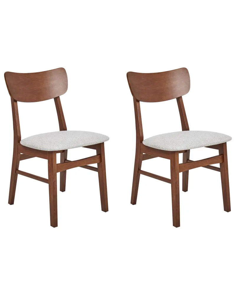 Set 2 Wooden Dining Chairs Dark and Grey ANOKA