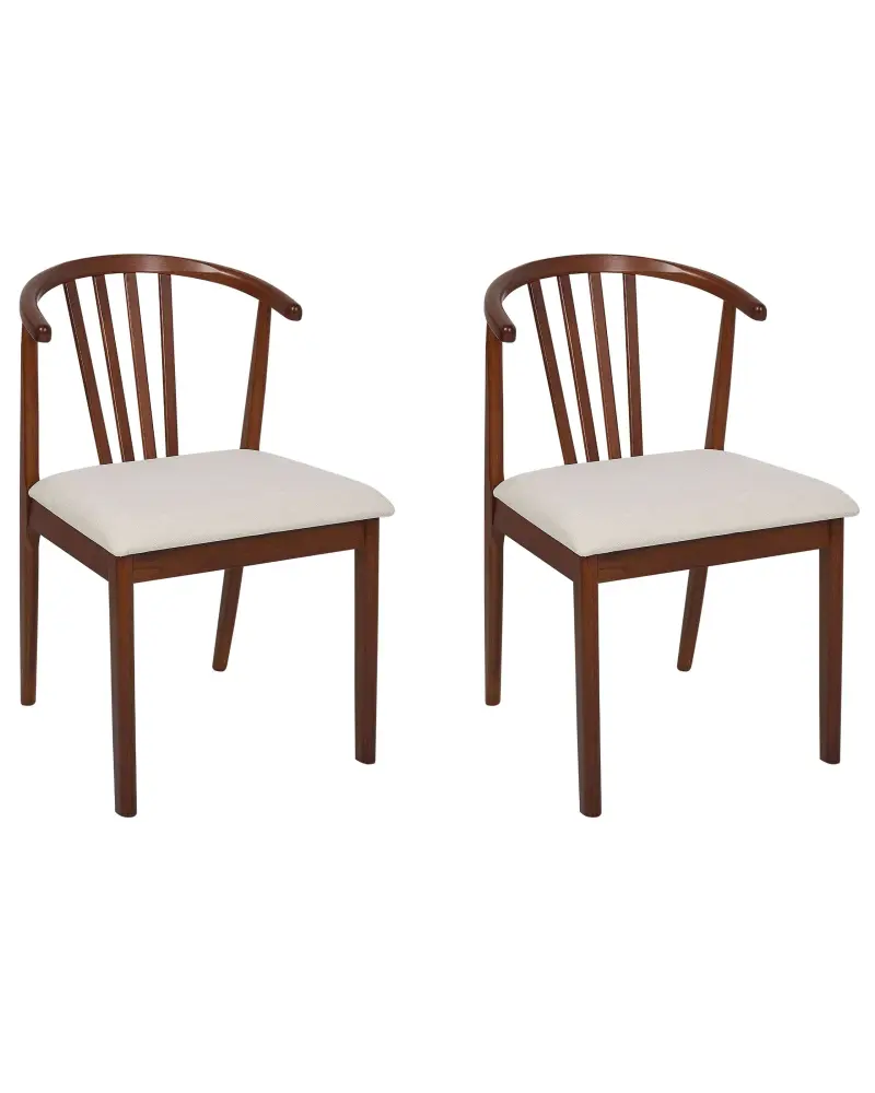 Set 2 Wooden Dining Chairs Dark Wood CRAIG