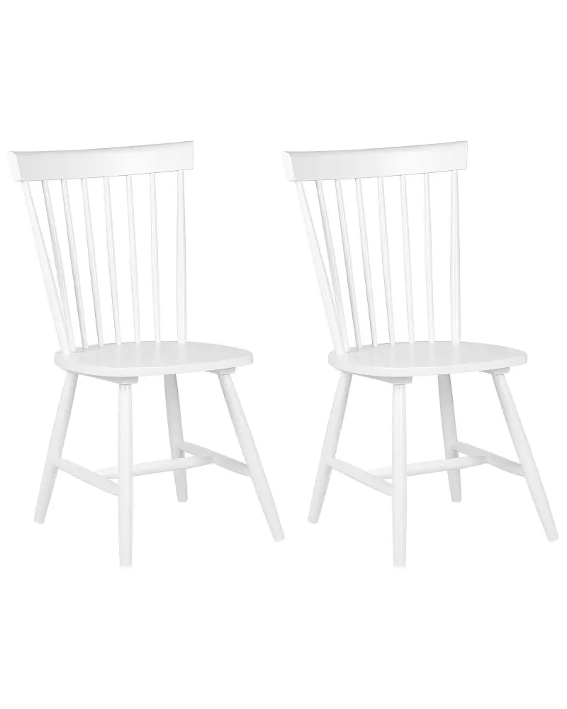Set 2 Wooden Dining Chairs White BURGES