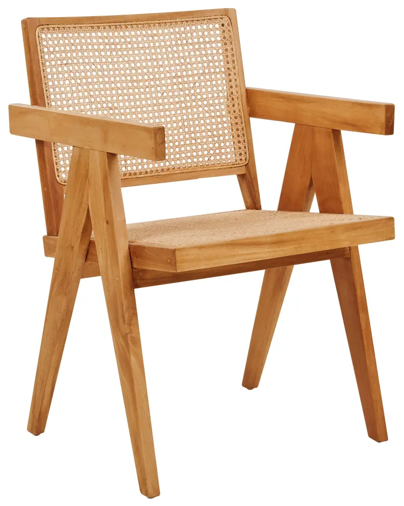 Wooden Chair Rattan Braid Light Wood WESTBROOK